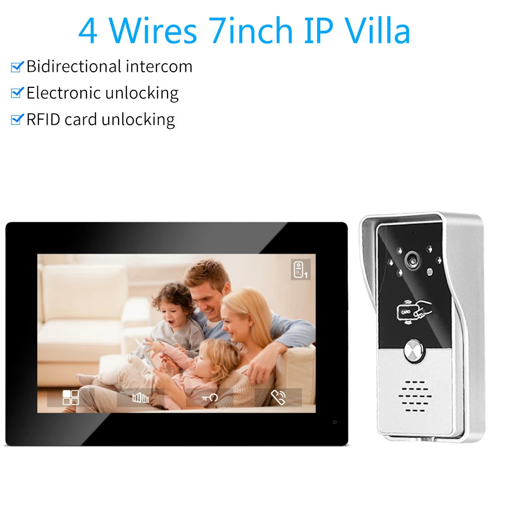 7" Video Intercom System | Colour Indoor Monitor Visual Doorphone Camera Kit