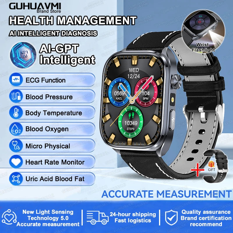 2025 ECG Smart Watch | Heart Health Blood Lipid Blood Pressure BT Call Analysis