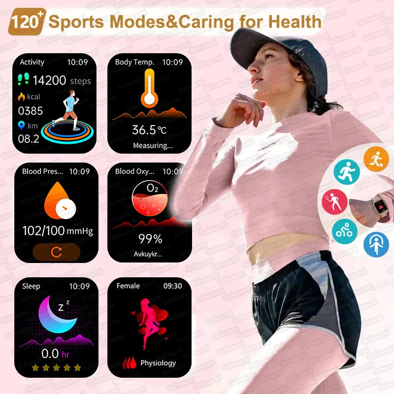 2025 AI Smart Diagnosis Watch HRV+PPG IP68 NFC | Blood Pressure Heart Rate Monitor