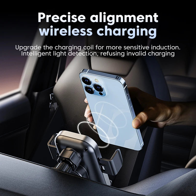 Universal 15W Car Wireless Charger Mount | Auto-Sensing Phone Holder iPhone Samsung