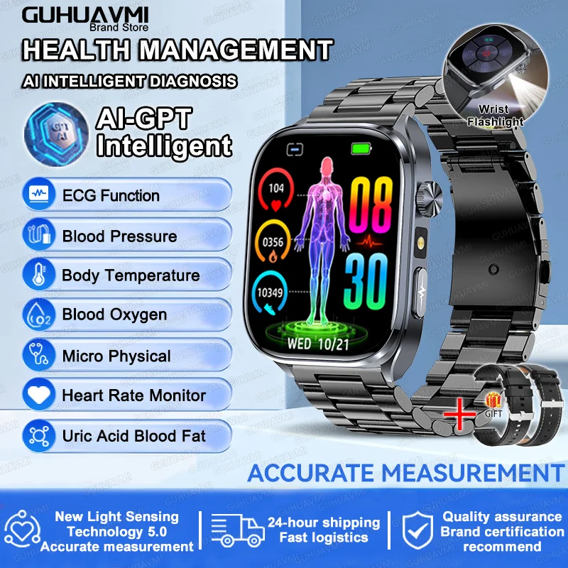 2025 ECG Smart Watch | Heart Health Blood Lipid Blood Pressure BT Call Analysis