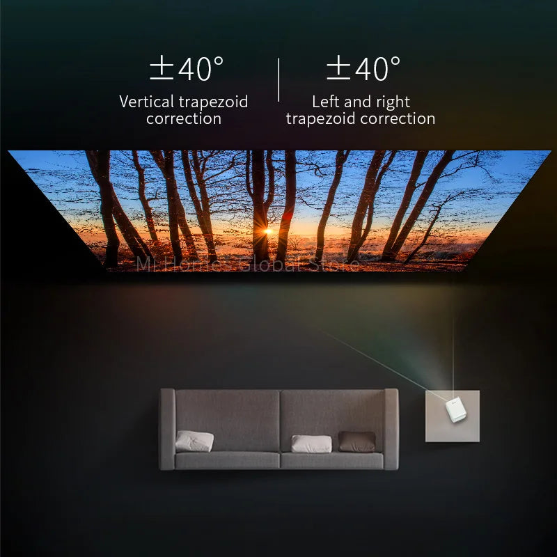 Wanbo T2 MAX Portable Mini Projector | LCD Bluetooth 1080P Vertical Correction Full HD