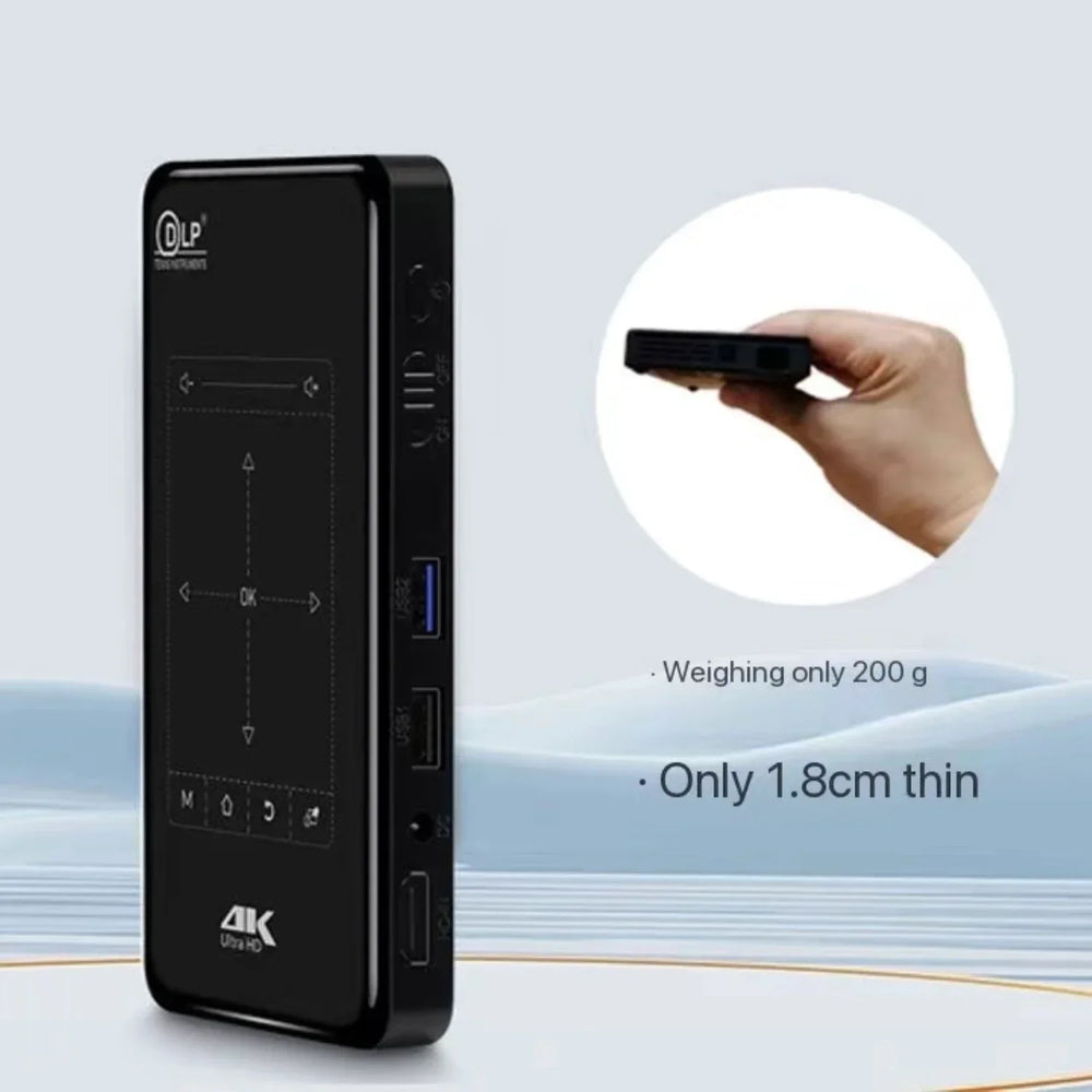 4K DLP Mini Portable Projector 3D Android | WiFi BT Battery Ceiling Car Outdoor LED