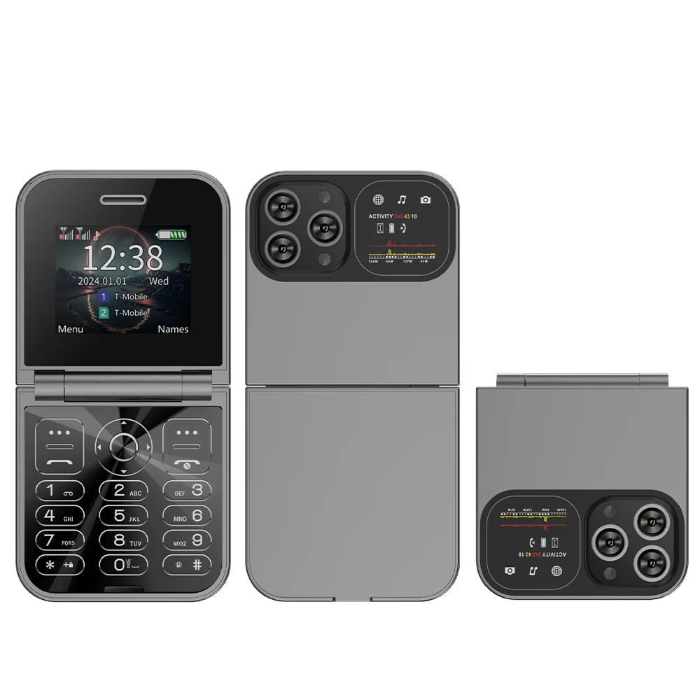 SERVO F15 Mini Flip Phone 2G GSM | 2.0" Dual SIM Speed Dial Magic Voice Fold