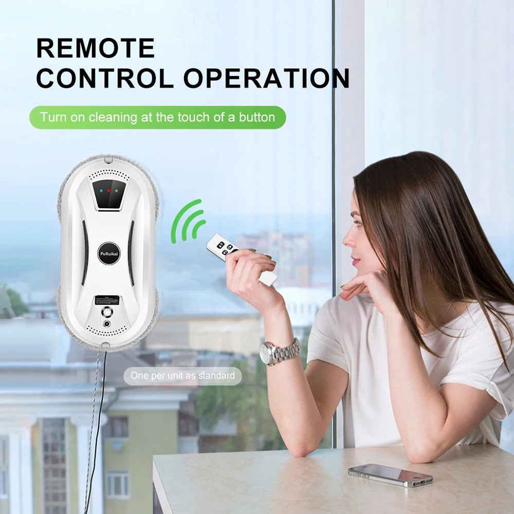 PuRuiKai Window Cleaning Robot | High Suction Anti-Fall Electric Remote Control