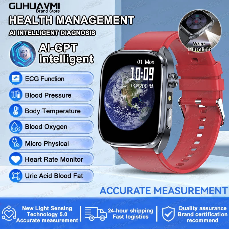 2025 ECG Smart Watch | Heart Health Blood Lipid Blood Pressure BT Call Analysis