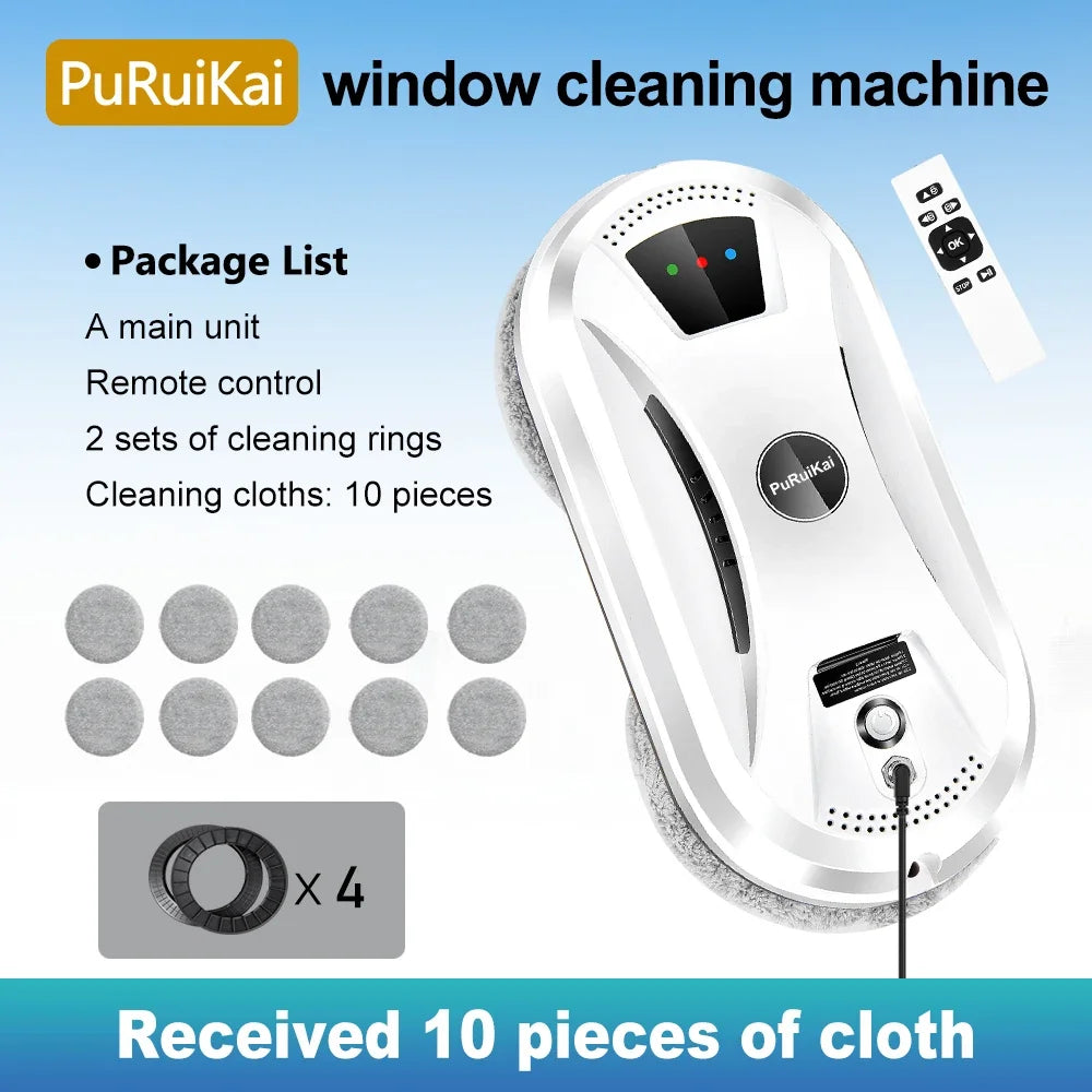 PuRuiKai Window Cleaning Robot | High Suction Anti-Fall Electric Remote Control