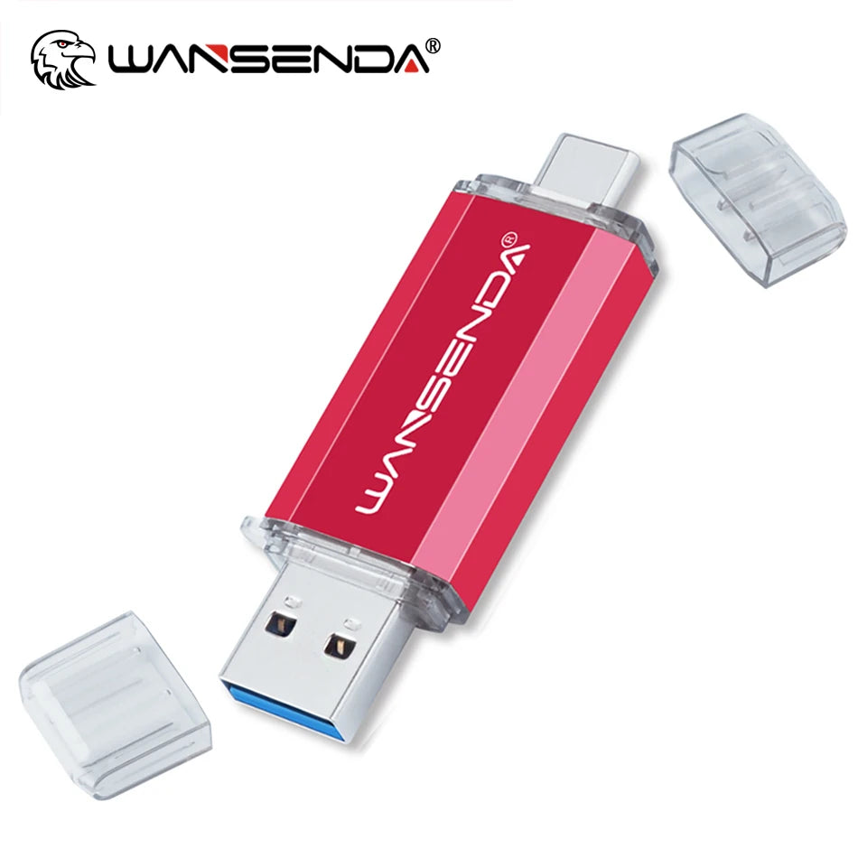 WANSENDA OTG Type-C USB 3.0 Flash Drive | 16GB–512GB Pen Drive for USB-C Devices