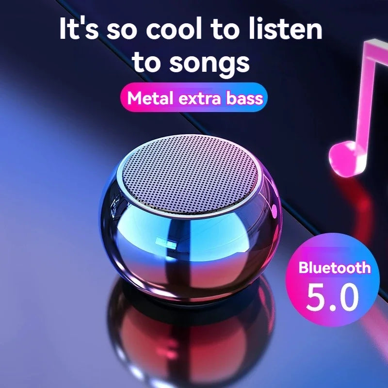 Steel Gun Metal Mini Bluetooth Speaker | Portable Heavy Subwoofer Home Office