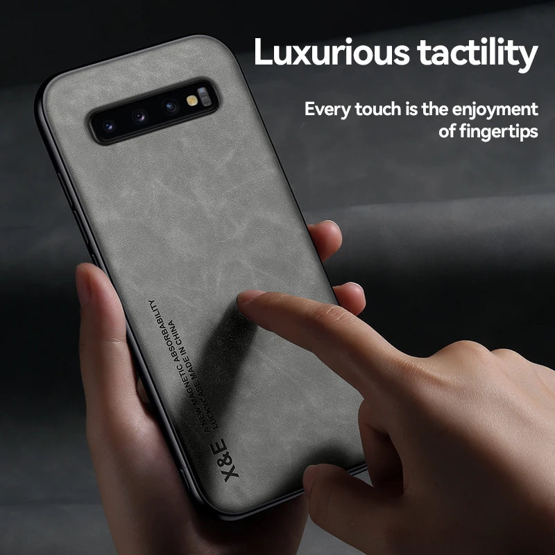 Peaktop Luxury Leather Magnetic Case | Samsung Galaxy S8 S9 S10 Plus Note 8 9 10