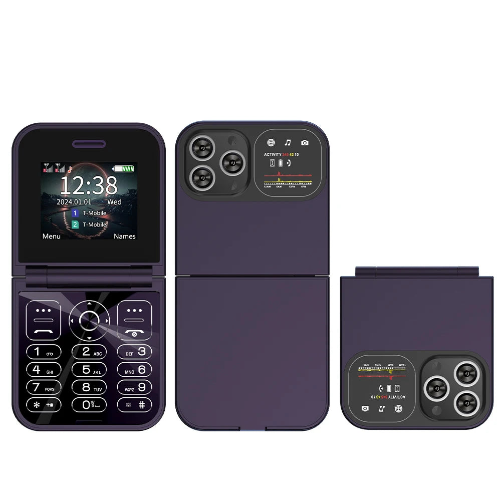 SERVO F15 Mini Flip Phone 2G GSM | 2.0" Dual SIM Speed Dial Magic Voice Fold