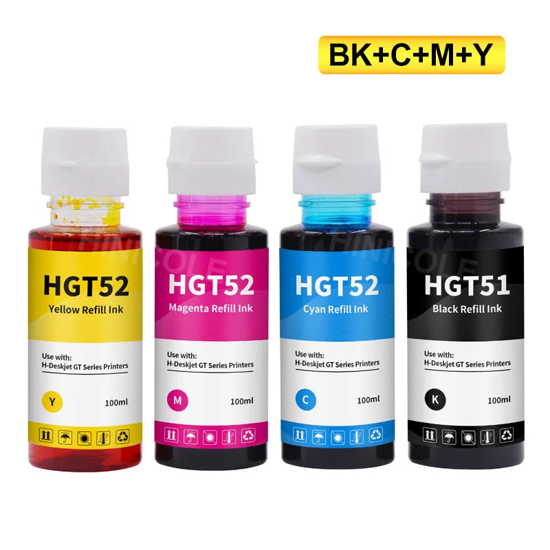 HINICOLE GT51 GT52 Dye Ink Bottle | HP DeskJet GT 5810 5820 310 410 318 418