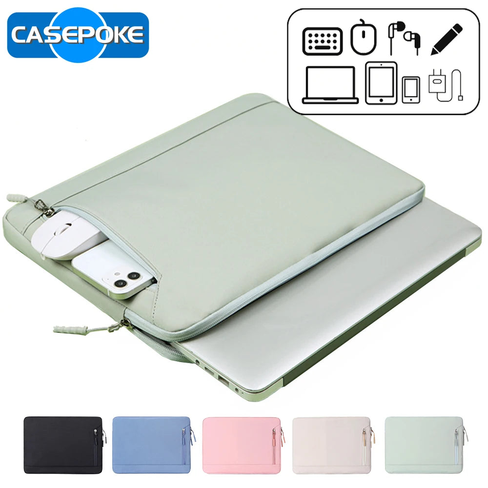 CASEPOKE Laptop Sleeve 13.3–15.6" | Waterproof Notebook Bag MacBook Air/Pro Lenovo HP Dell