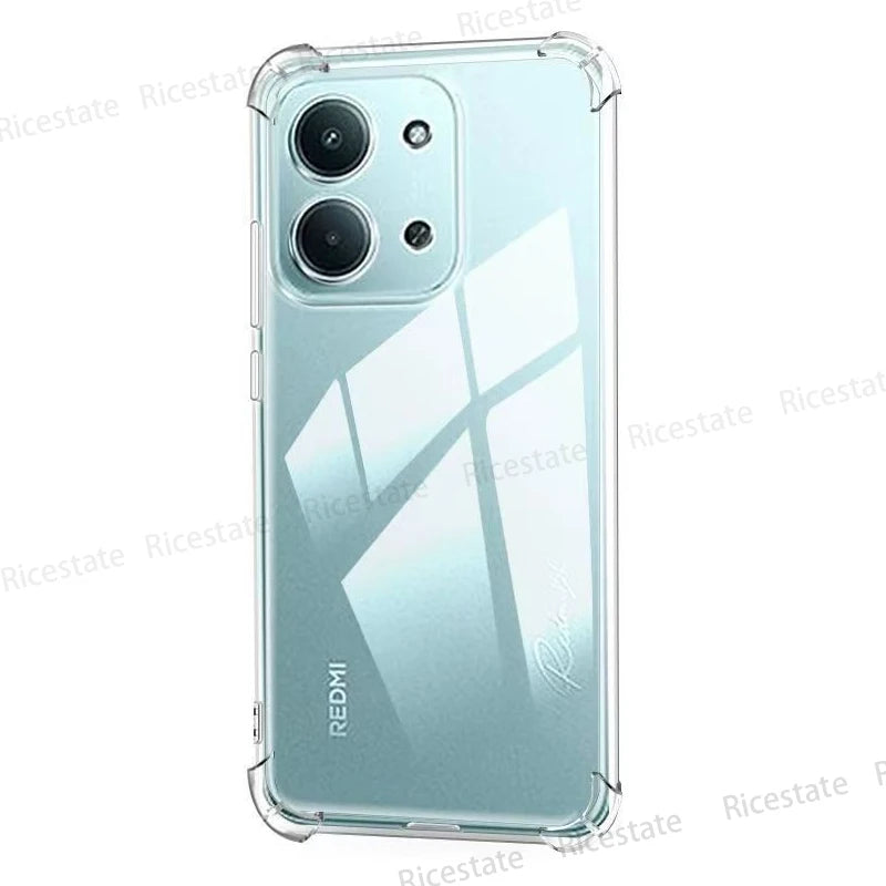 Ricestate Transparent Shockproof Case | Xiaomi Redmi 9A–15C Clear Silicone TPU