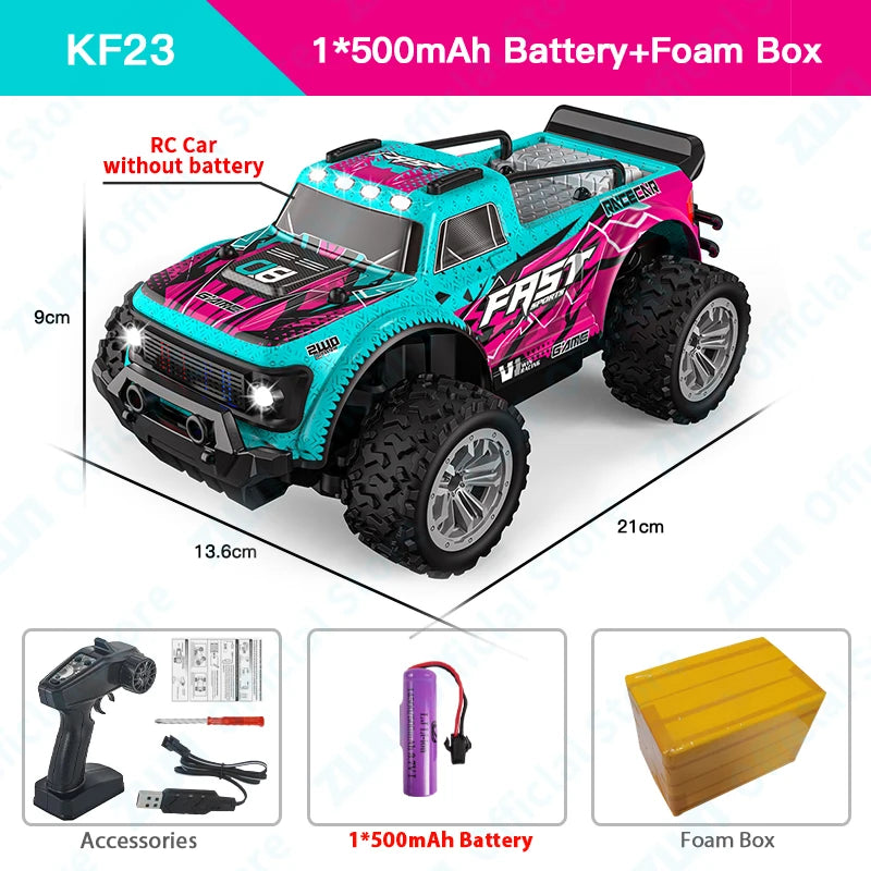 ZWN 2.4G RC Car 1:16/1:20 2WD LED Light | Off-Road Climbing Vehicle Outdoor Toy