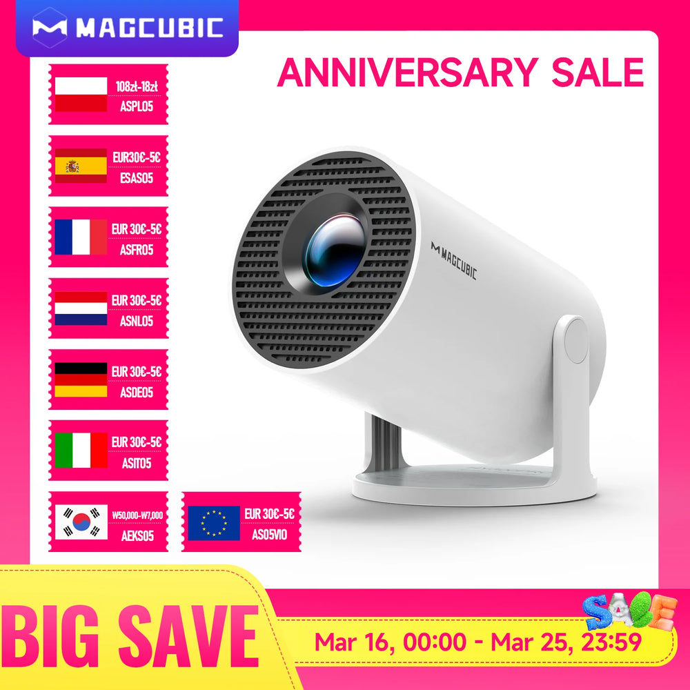 Magcubic HY300 Pro 8K Projector Android 14 | 290ANSI Dual WiFi6 BT5.4 1080P