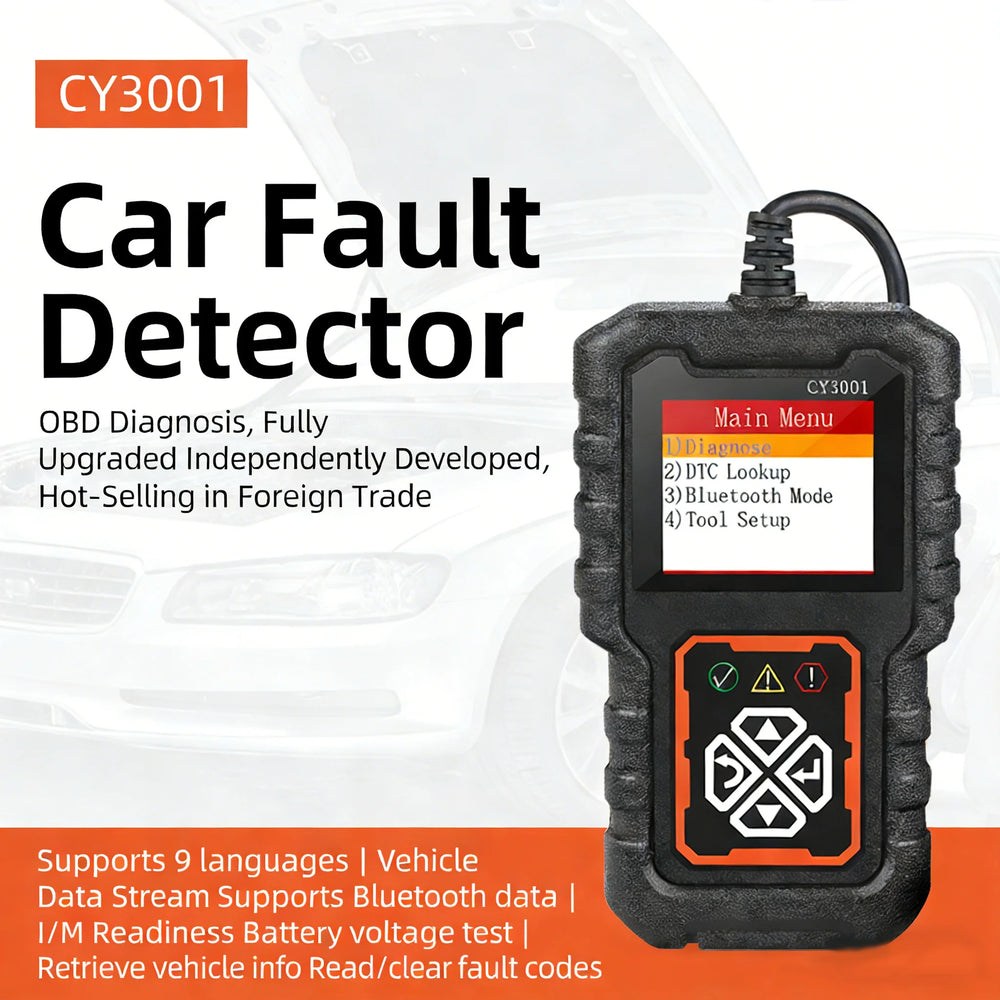 CY3001 OBD2 Car Diagnostic Scanner | Engine Fault Code Reader Voltage Tester
