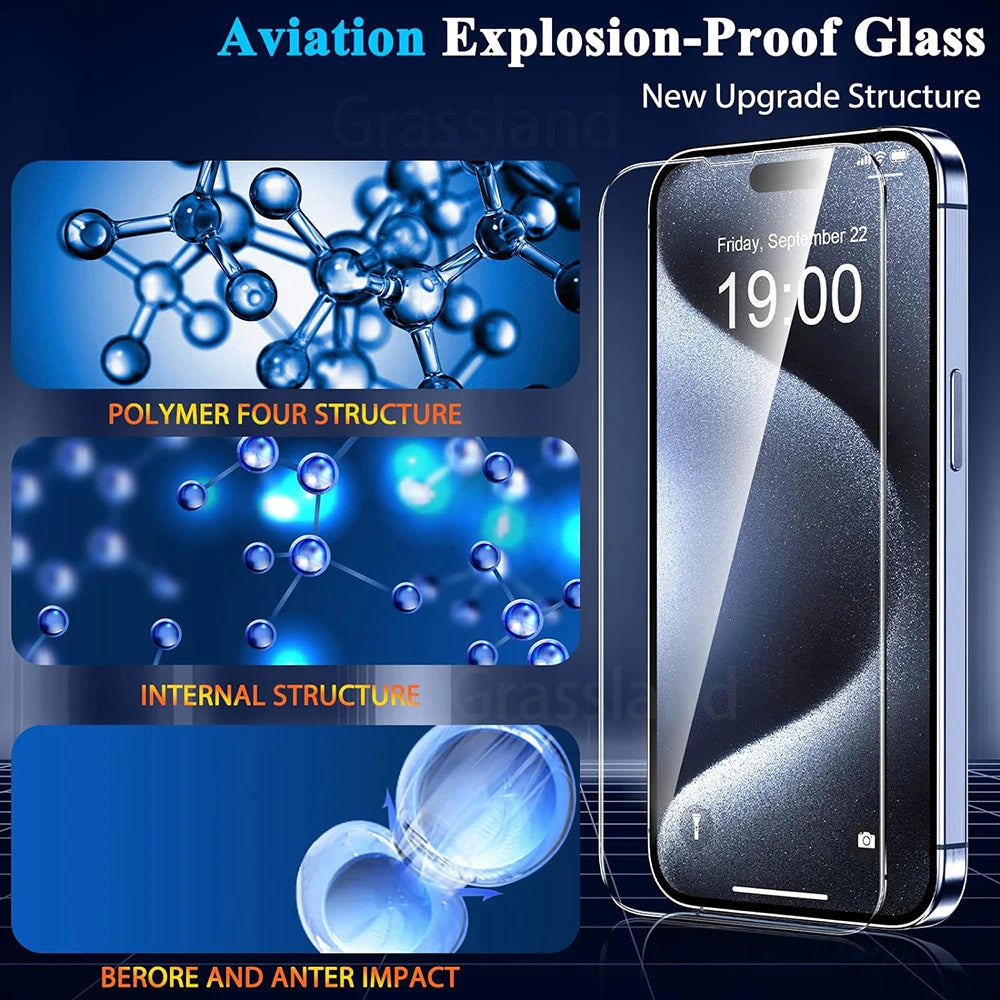 YXY·CF iPhone Tempered Glass Screen Protector 4-Pack | iPhone 7–16 Pro Max