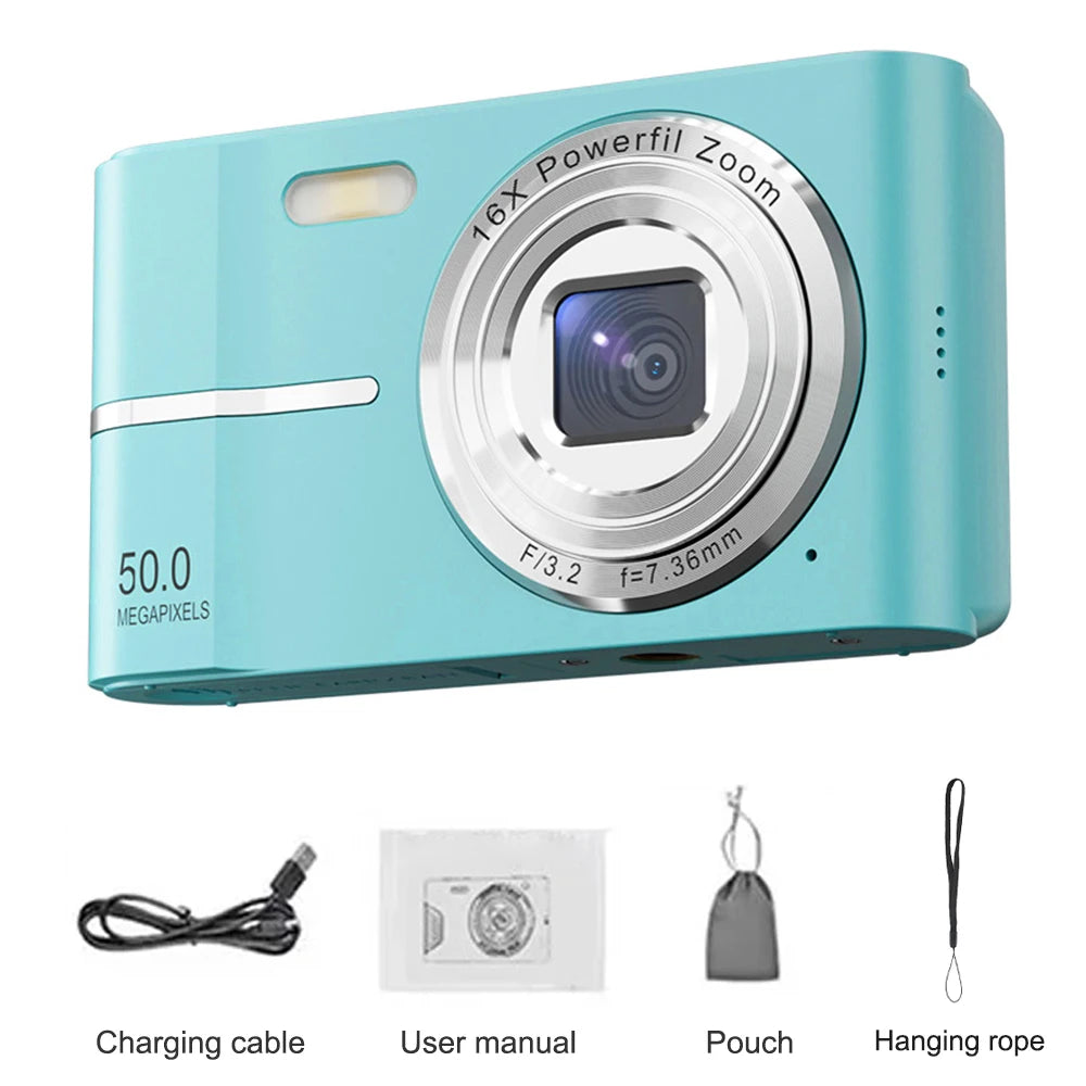 4K CCD Digital Camera 48MP 8X Zoom | 180° Flip Screen Selfie Compact Camera