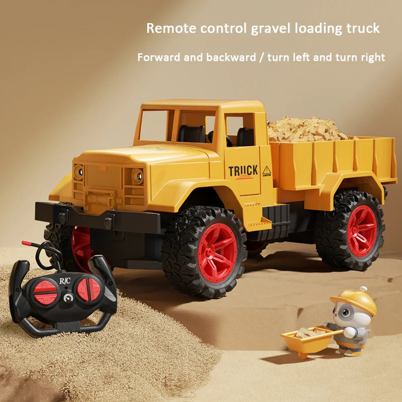 Alloy RC Excavator Toy 9-Channel | LED Lights Sound Electric Engineering Vehicle Gift