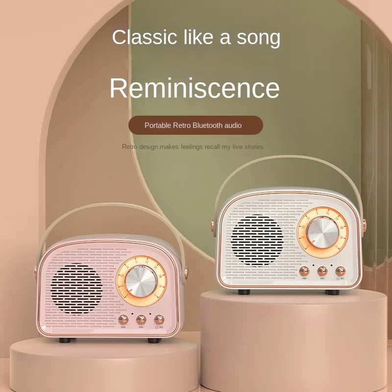 DW21 Retro Mini Bluetooth Speaker | Classic Stereo Subwoofer Portable Home Decoration
