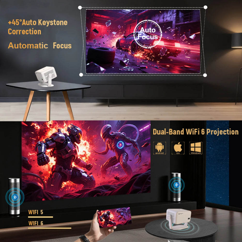 Velec TP350 NTV Projector Netflix 650ANSI | Android 13 Native 1080P Auto Focus