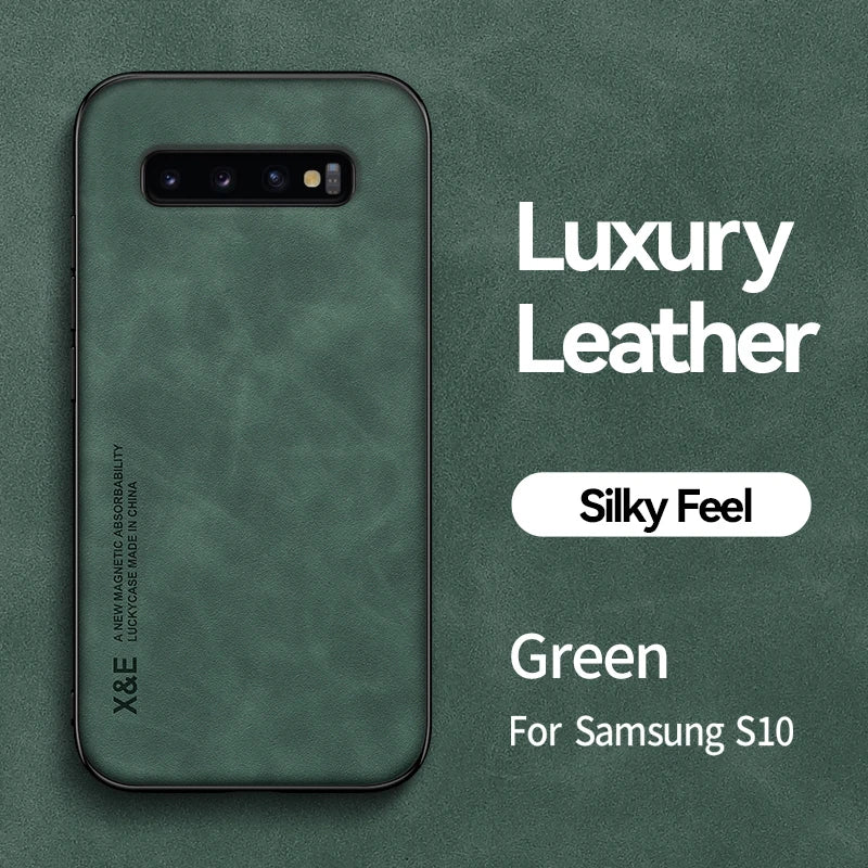 Peaktop Luxury Leather Magnetic Case | Samsung Galaxy S8 S9 S10 Plus Note 8 9 10
