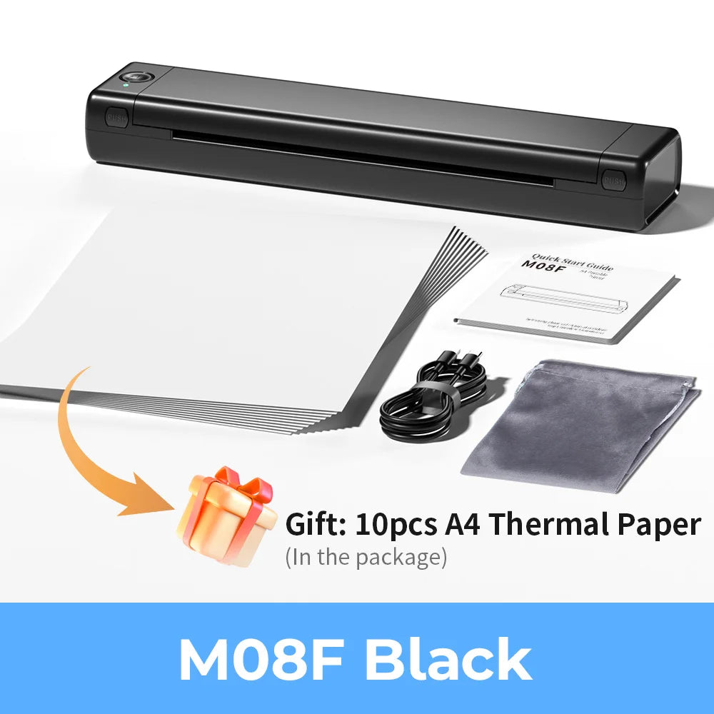 Phomemo M08F Wireless Thermal A4 Printer BT | Portable Label Maker iOS Android PC