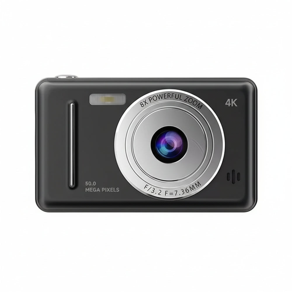 4K CCD Digital Camera 48MP 8X Zoom | 180° Flip Screen Selfie Compact Camera