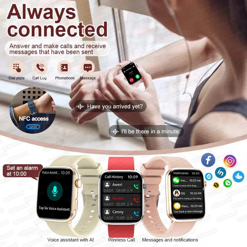 2025 AI Smart Diagnosis Watch HRV+PPG IP68 NFC | Blood Pressure Heart Rate Monitor