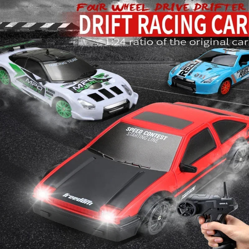 WLtoys 2.4G RC Drift Car 4WD LED Light | GTR AE86 Model Professional Racing Toy