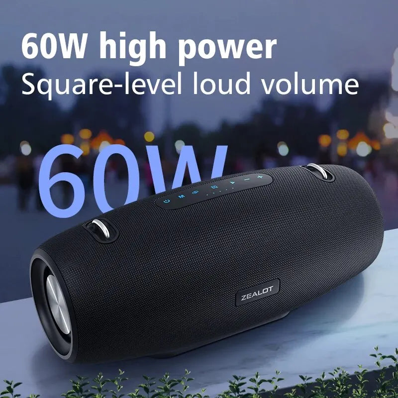 ZEALOT S67 60W Portable Bluetooth Speaker | Outdoor Party Big Bass 3D Sound