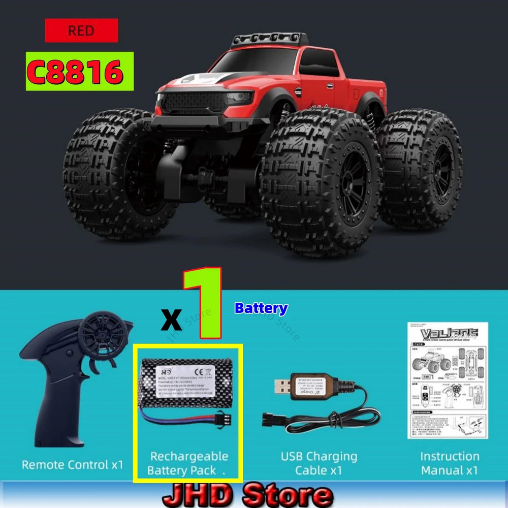 JJRC C8816 Amphibious RC Car 4WD 2025 | LED Off-Road Climbing Monster Truck Bigfoot