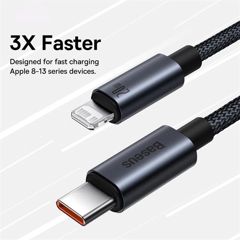 Baseus USB-C to Lightning Cable | Fast Charging iPhone 8–13 Pro Max PD 20W