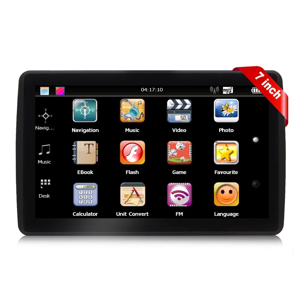 7" GPS Car Truck Navigator 2024 | Europe + North America Free Maps FM Music 8GB