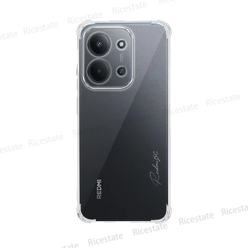 Ricestate Transparent Shockproof Case | Xiaomi Redmi 9A–15C Clear Silicone TPU