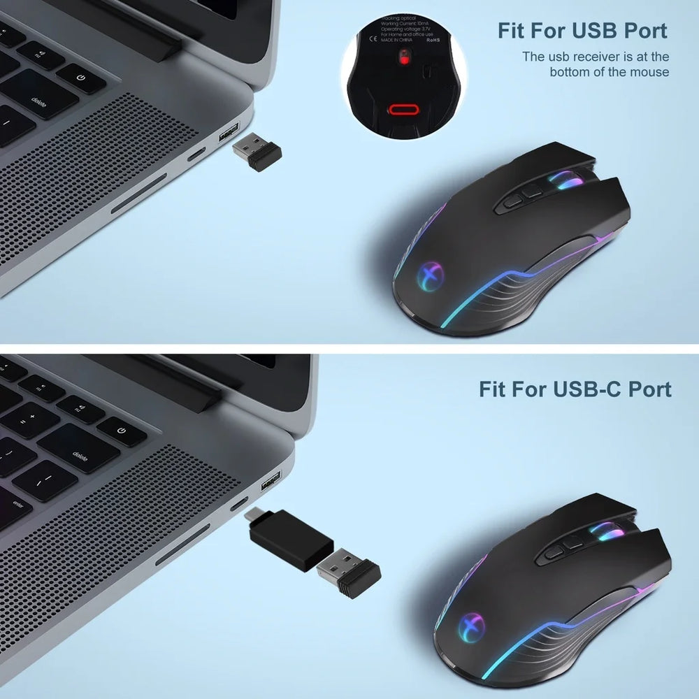 JOMAA Silent Wireless Mouse Type-C 2.4G | Rechargeable Plug-and-Play MacBook