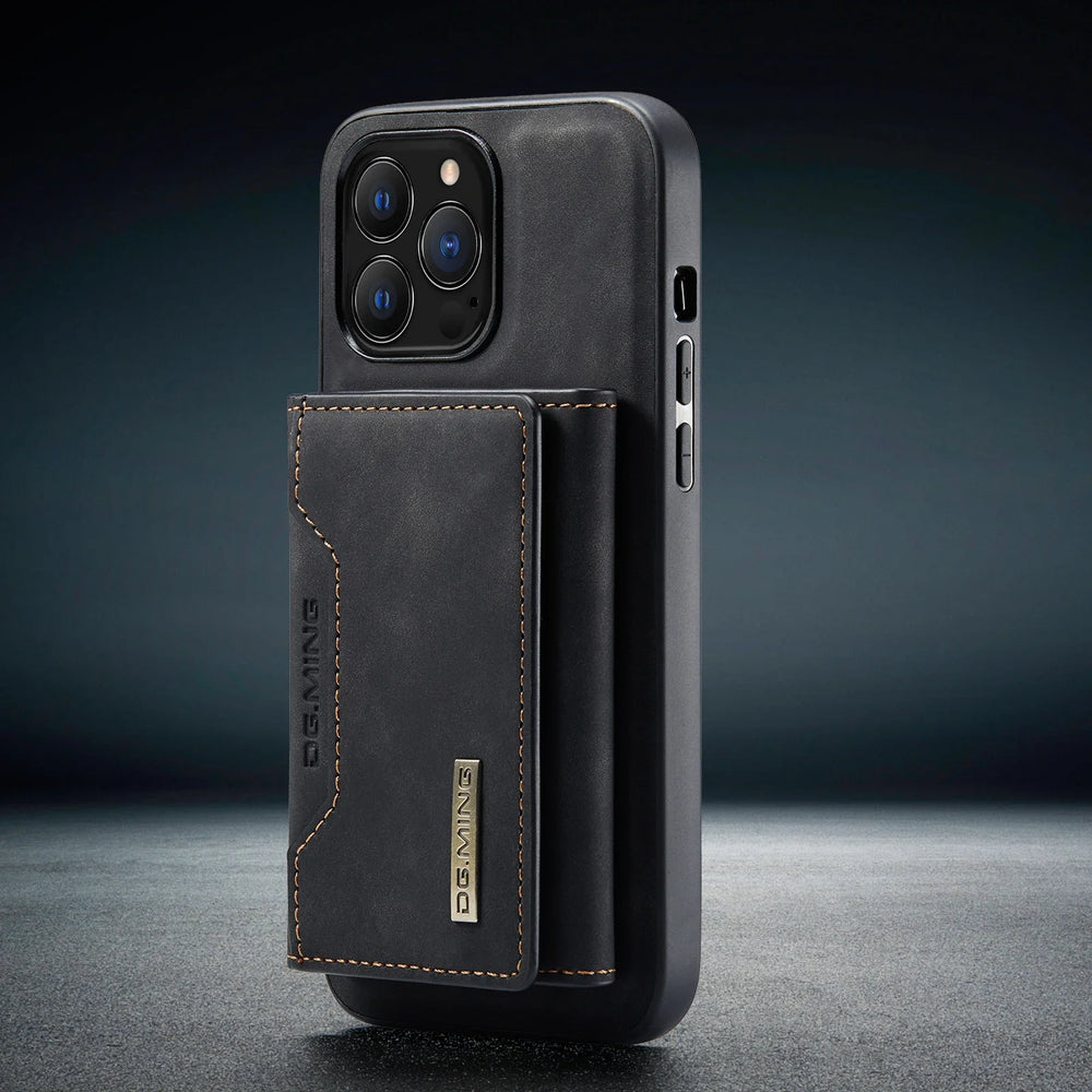 HQBBRO 2-in-1 Magnetic Leather Case | iPhone 16 17 Pro Max 15 14 13 12 Wallet Cards