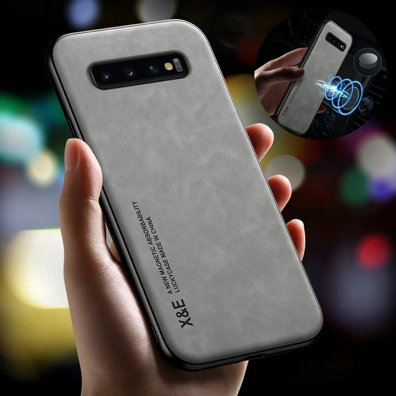 Peaktop Luxury Leather Magnetic Case | Samsung Galaxy S8 S9 S10 Plus Note 8 9 10