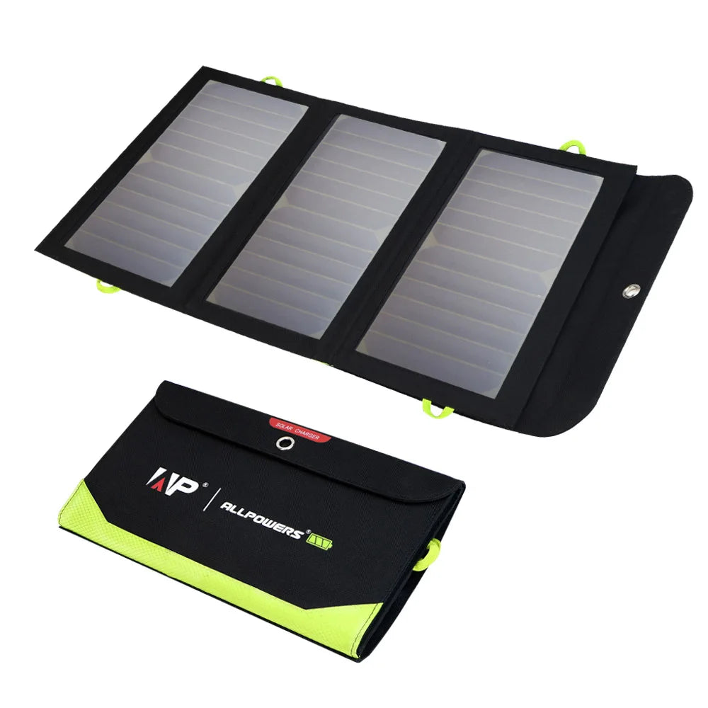 ALLPOWERS 5V 21W Solar Panel Charger | Built-in 10000mAh Battery Waterproof Outdoor