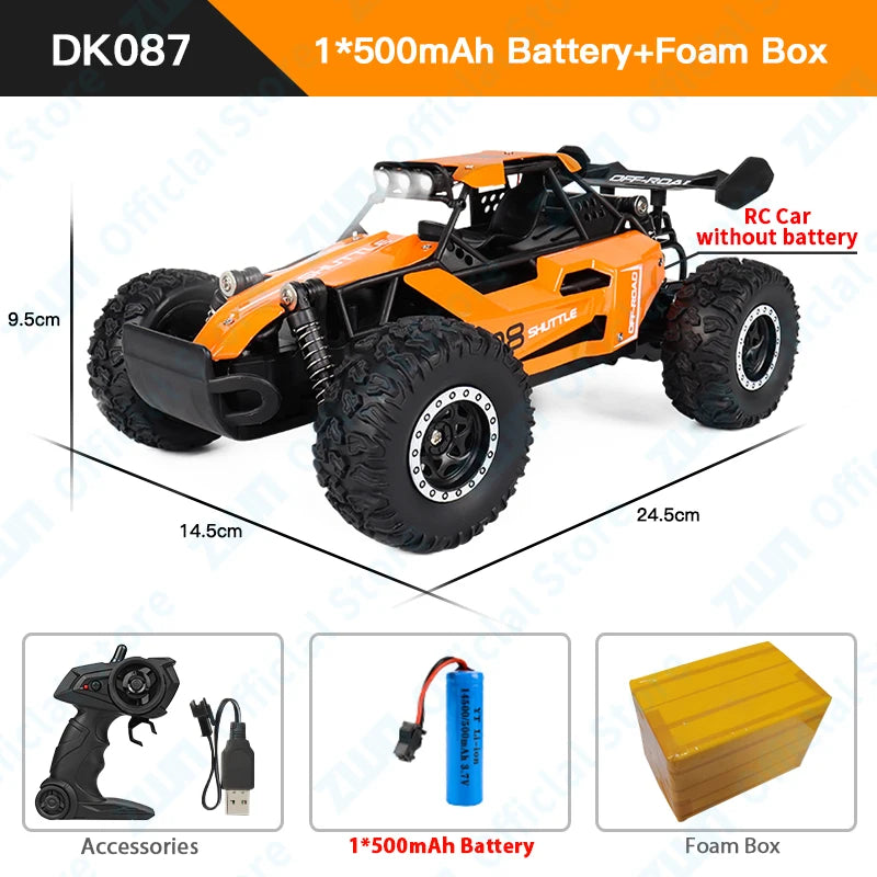 ZWN 2.4G RC Car 1:16/1:20 2WD LED Light | Off-Road Climbing Vehicle Outdoor Toy
