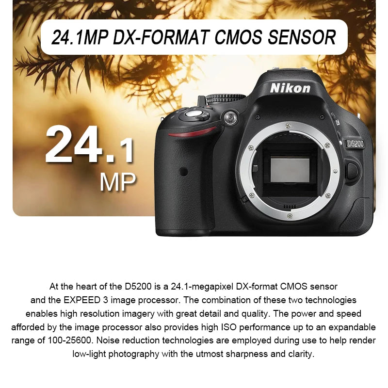 Nikon D5200 DSLR Camera | Optional 18-55mm Lens 128GB SD | Professional Photography
