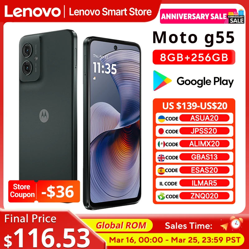 Motorola MOTO G55 Smartphone Dimensity 7025 | 6.5" 120Hz 50MP 5000mAh 256GB