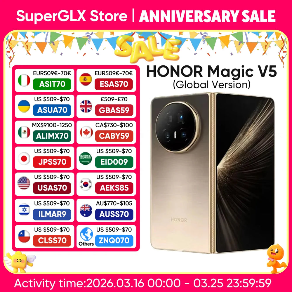 HONOR Magic V5 5G Foldable Smartphone Snapdragon 8 Elite | 7.95" LTPO OLED 5820mAh