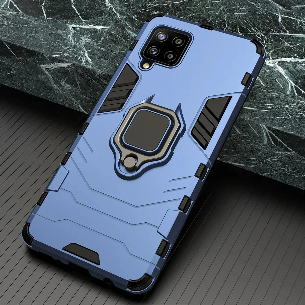 Amour Brave Shockproof Case Samsung Galaxy A Series | Magnetic Ring Stand Back Cover
