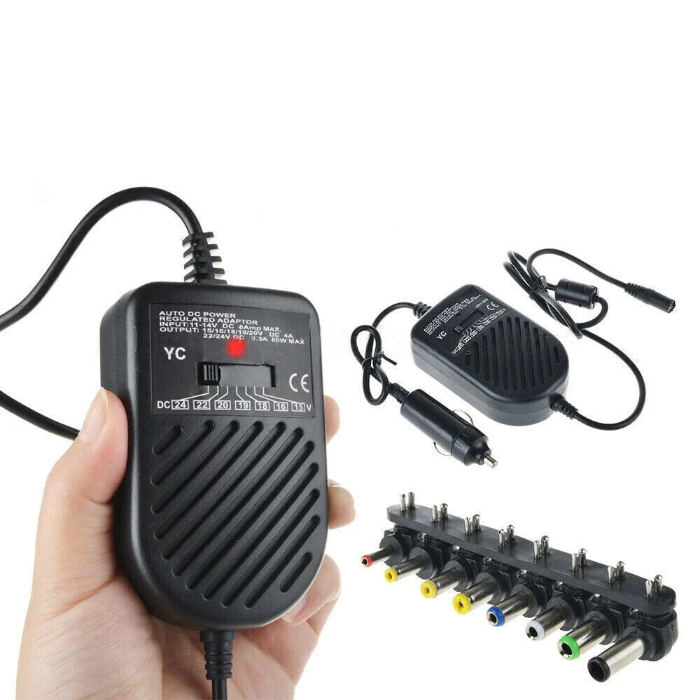 Coolcells 80W Universal Laptop Charger | 8 Detachable Plugs LED Car Adapter