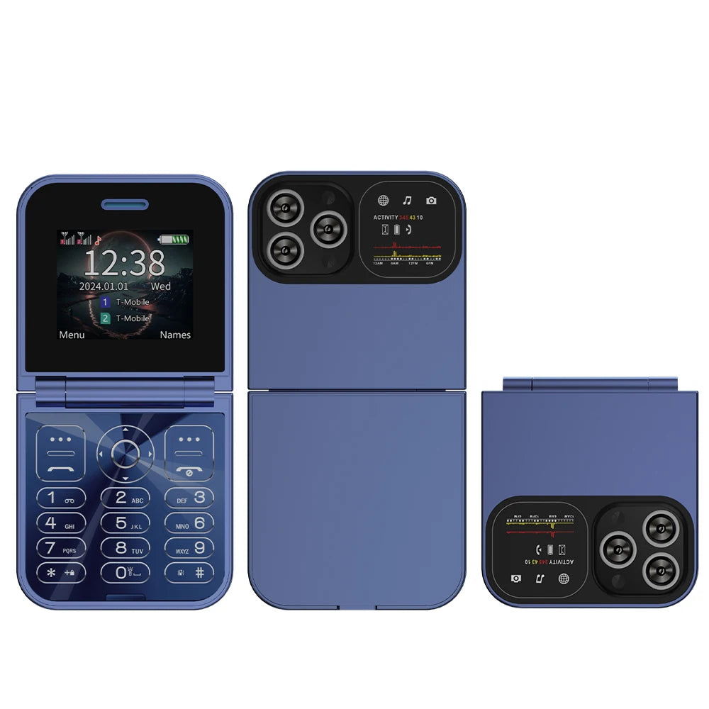 SERVO F15 Mini Flip Phone 2G GSM | 2.0" Dual SIM Speed Dial Magic Voice Fold