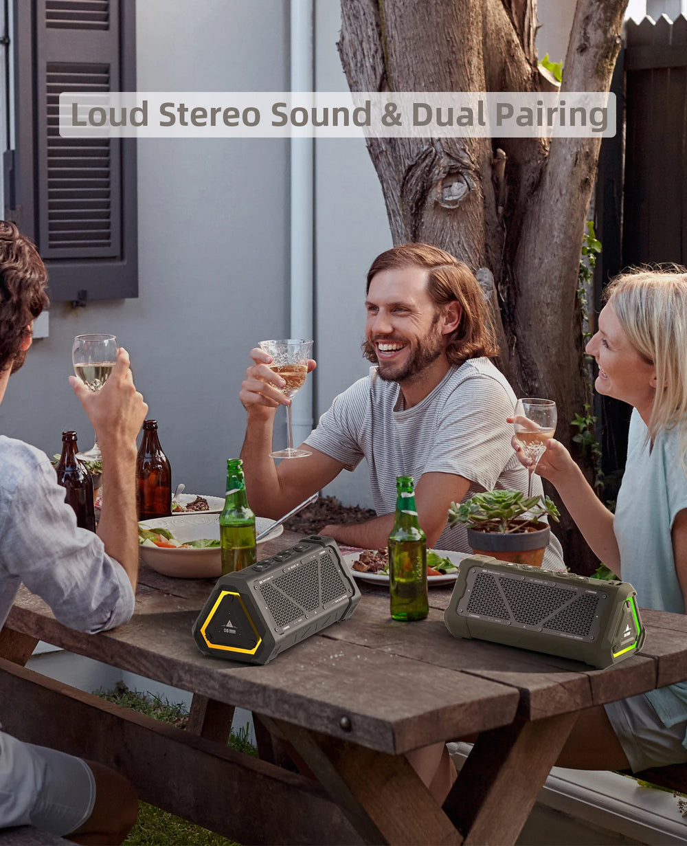 MLOVE P3 Outdoor Bluetooth Speaker 40W | BT 5.3 IPX7 Stereo RGB MicroSD