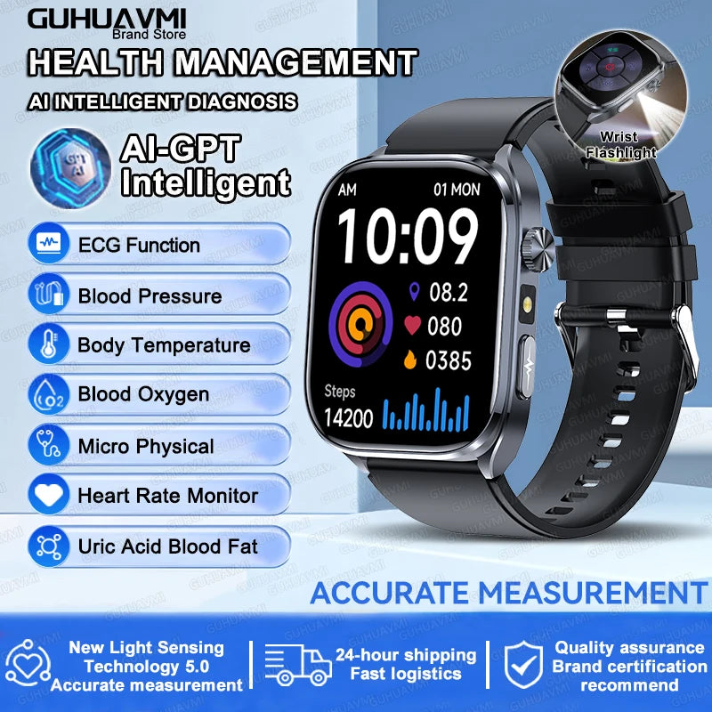 2025 ECG Smart Watch | Heart Health Blood Lipid Blood Pressure BT Call Analysis