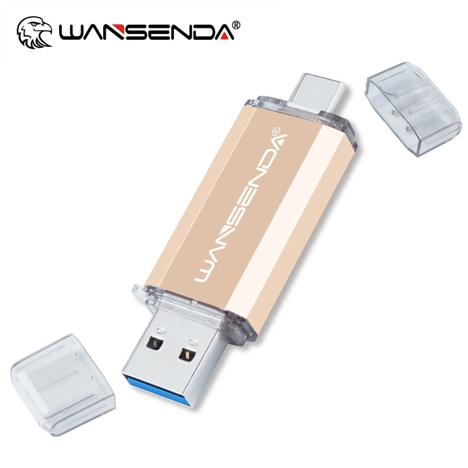 WANSENDA OTG Type-C USB 3.0 Flash Drive | 16GB–512GB Pen Drive for USB-C Devices